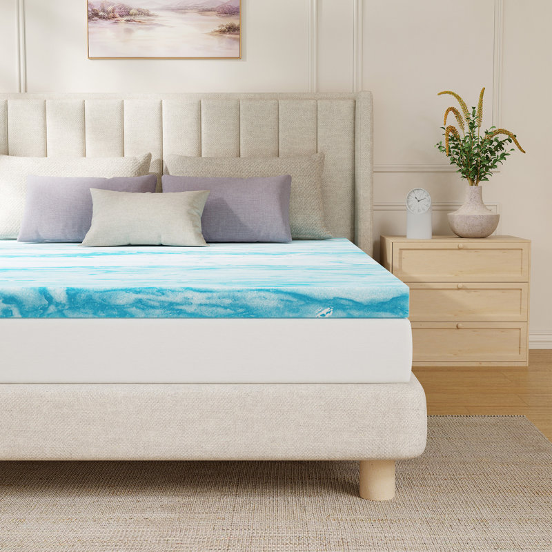 Surmatelas en mousse viscoélastique gélifiée 3 "- Sleep by Wayfair ™, Grand, 3"