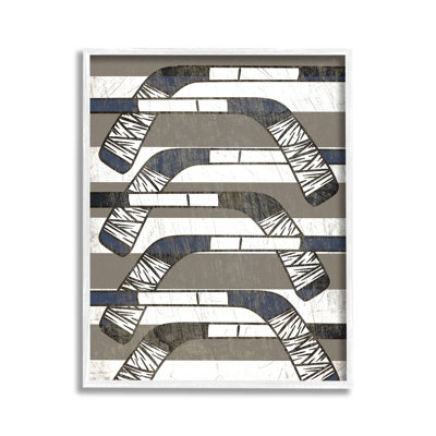 Hockey Sticks Pattern Canvas Wall Art by Lil' Rue