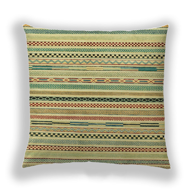 Striped Reversible Throw Pillow, Microsuede