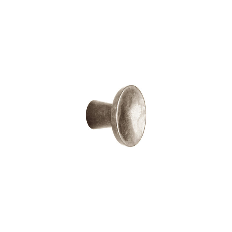 Brut Bronze Round Knob, White Bronze Brushed