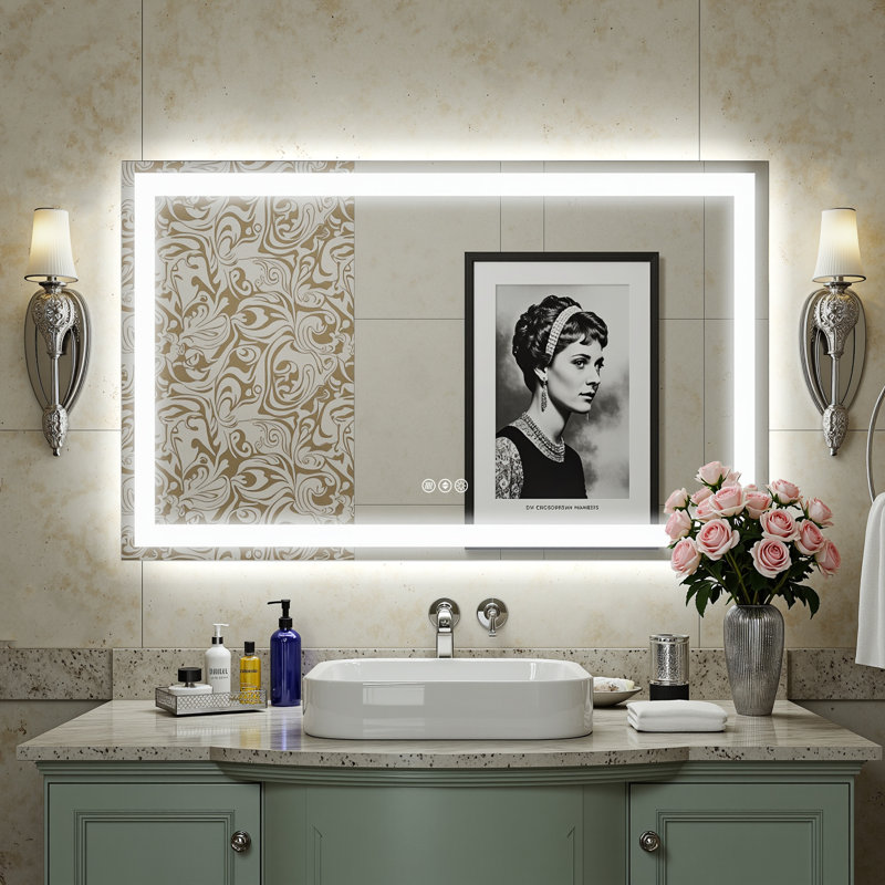 Miroir de salle de bain Lunara, 40 po x 24 po