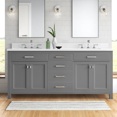 Ajhane 72" Double Bathroom Vanity Set