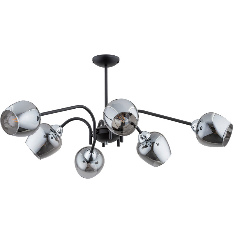 Dickerson 6 - Light Shaded Chandelier, Chrome, Graphite
