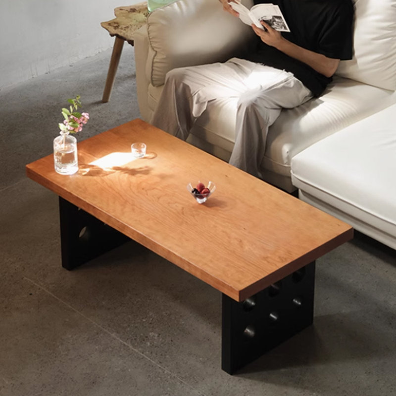 Table basse rétro au design simple, Marron clair