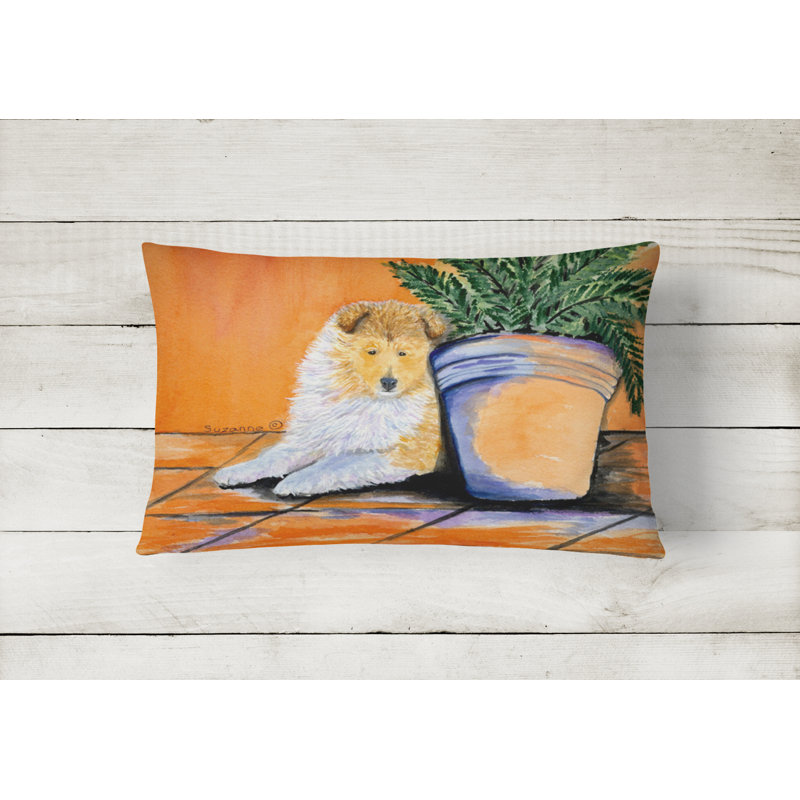 Sheltie Outdoor Reversible Throw Pillow