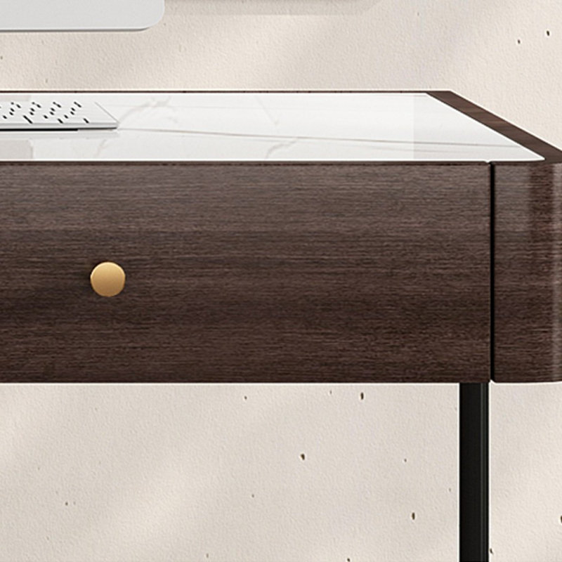White Rectangular with 3 drawers desk, 29.53" H x 62.99" W x 23.62" D