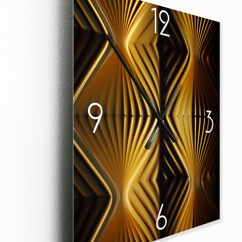 Horloge murale Op-Art Retro Gold, H 32 po x l 16 po x P 1 po