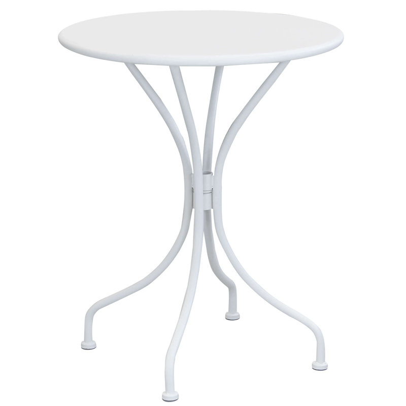 Truett Round Metal Outdoor Dining Table , 60cm cm W 60cm cm D, White