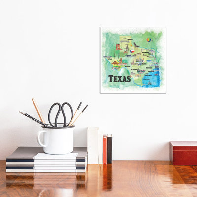 USA, Texas Travel Poster by Markus & Martina Bleichner - Wrapped Canvas Print