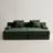 Oversized Modular Flannel Double Chaise Lounge Chair with 4 Pillows, Pure Foam Filled, No Assembly Required, Green-118698504