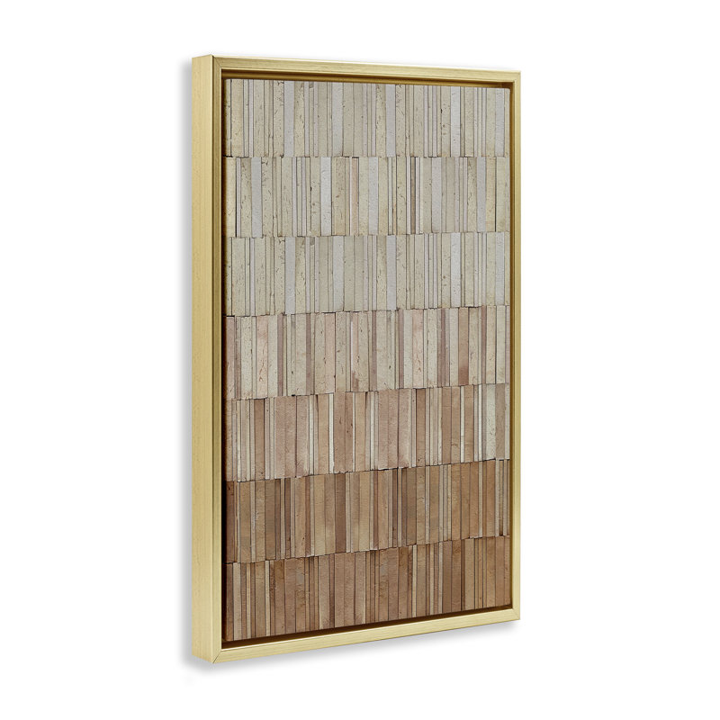 Cadre flottant en terre cuite, design par Flora Kouta, H 25 po x l 17 po, Cadre flottant métallique doré
