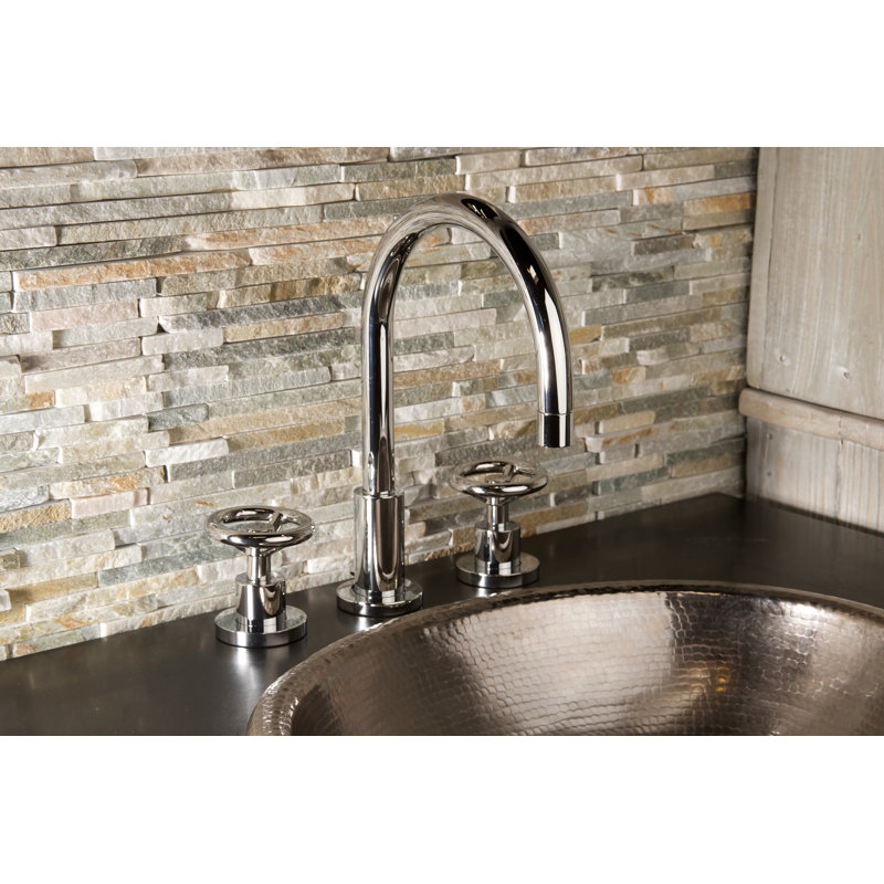 Slater Widespread Bathroom Faucet with Drain Assembly, Polished Chrome