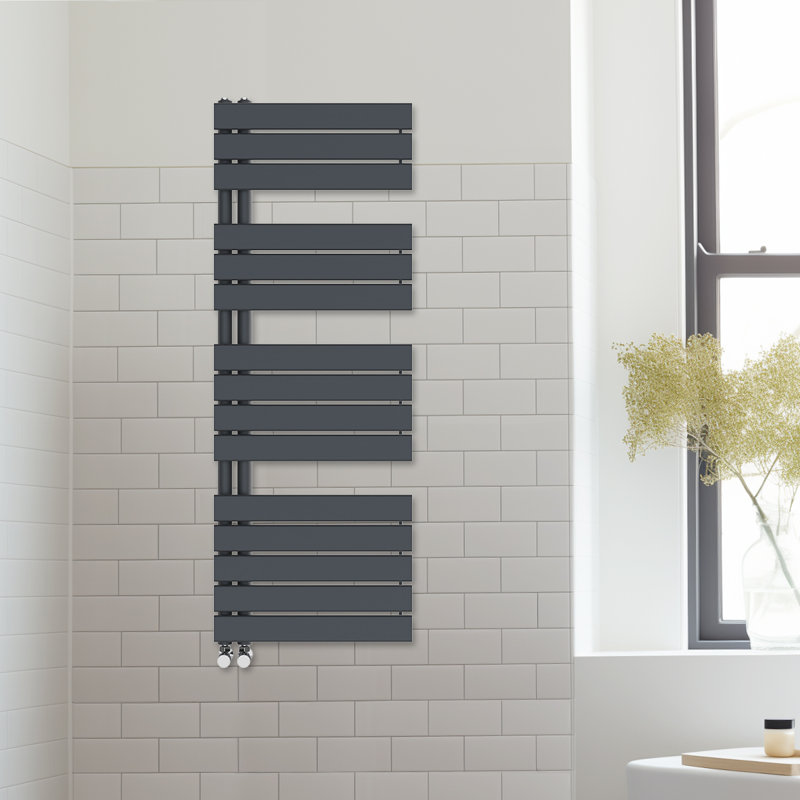 Briehn Flat Panel Towel Rail Heated Towel Rails, Anthracite