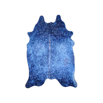 Tapis bleu marine à imprimé animal Boursiquot