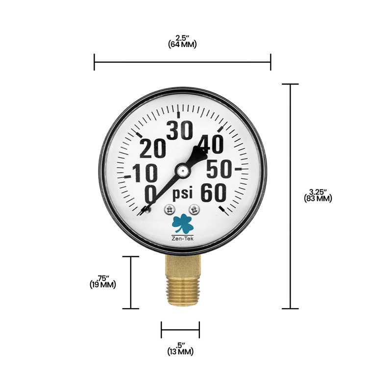Zenport Dry Air Pressure Gauge Herbs