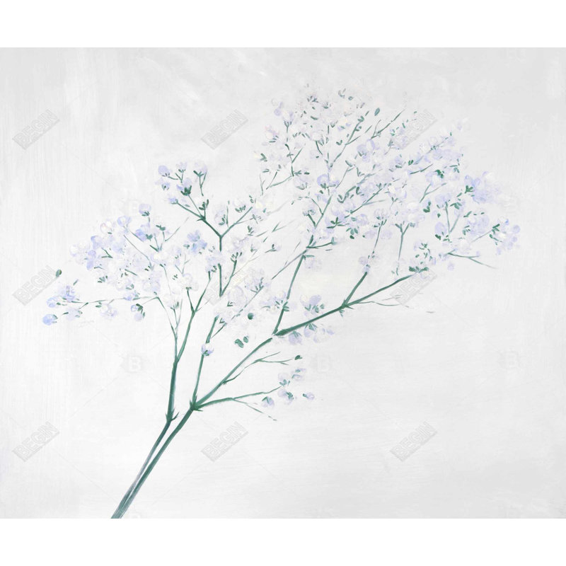 Bouquet de fleurs «Baby's Breath» - Décoration sur toile encadrée rustique