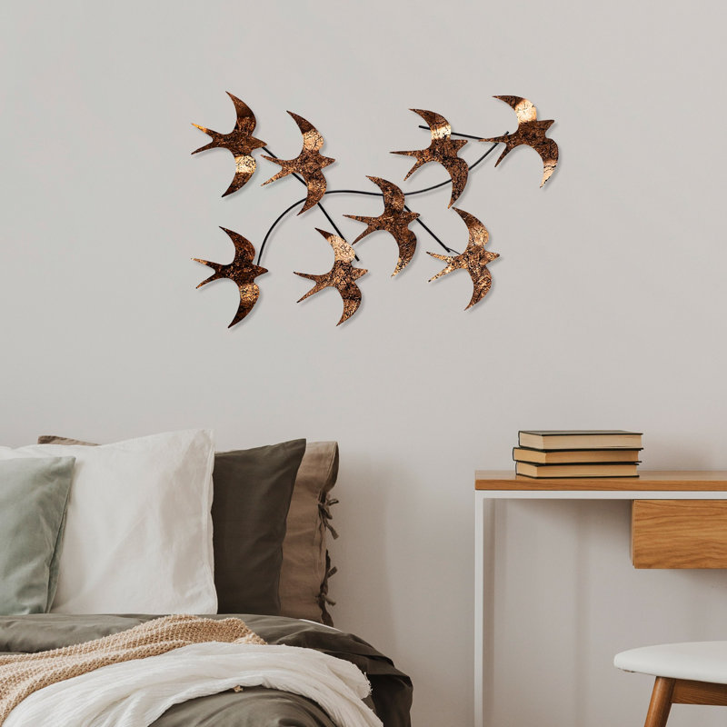 Nykeemah Hand-Painted Decorative Metal Wall Accessory, 27.2 x 16.1 x 2.8 inches | 100% Metal Construction, Thickness: 0.06 inches | Unique Color Variations, Easy Wall Hanging Design | Perfect for Home Decor & Art Displays