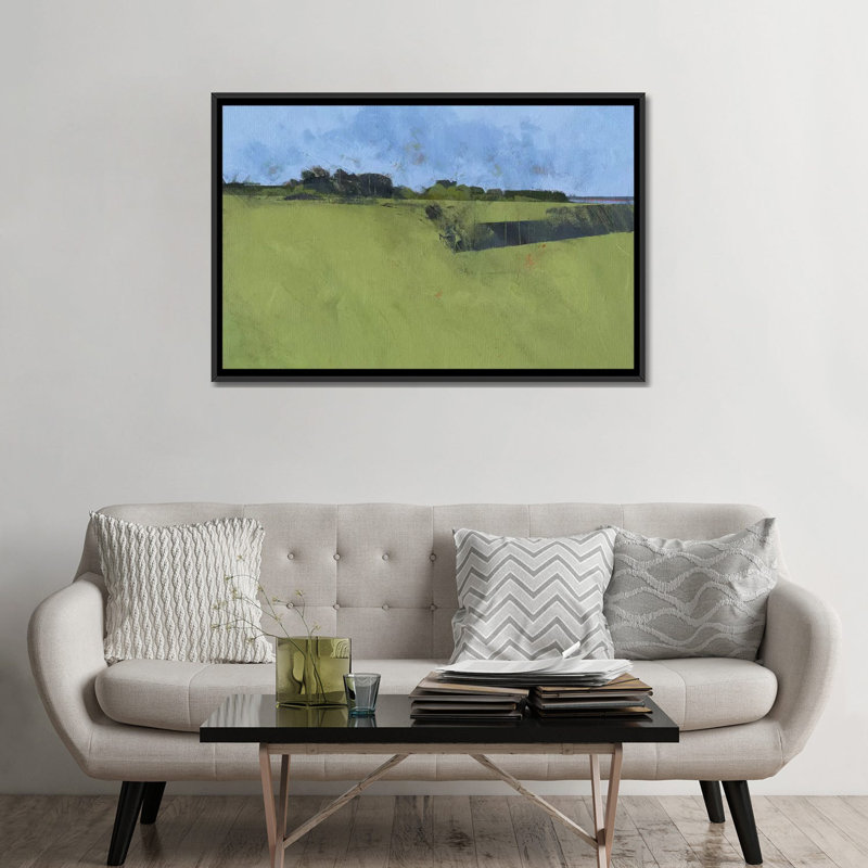 « rive trees », reproduction sur toile, H 32 po x l 48 po x P 1,5 po, Toile avec cadre noir, Pas de tapis