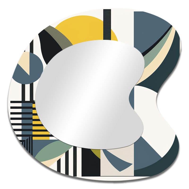 Rétro miroir mural Mid-Century, 33 po x 33 po