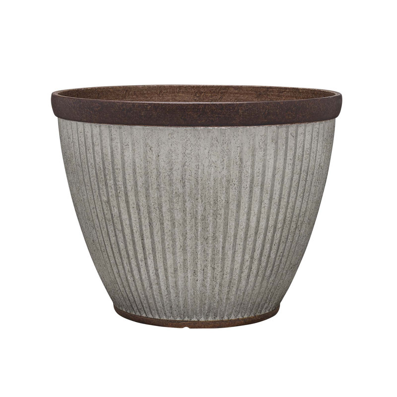 Westlake 20.5" Rustic Brown Resin Outdoor Planter