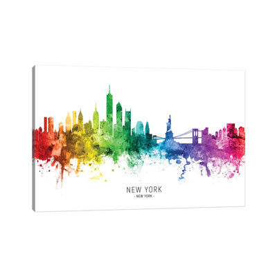 New York Skyline Rainbow - impression sur toile tendue