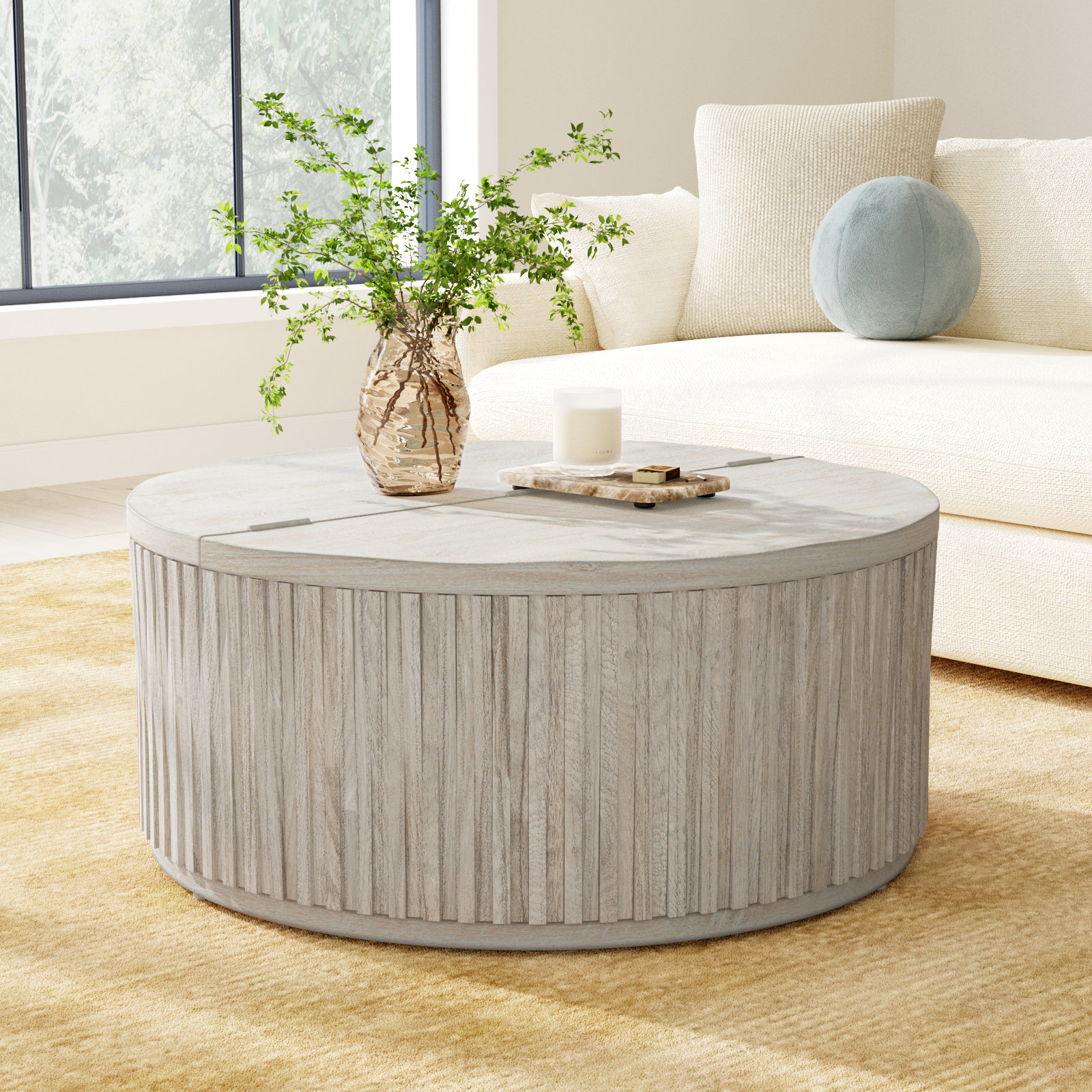 Sylvia 40" Mango Coffee Table with Storage