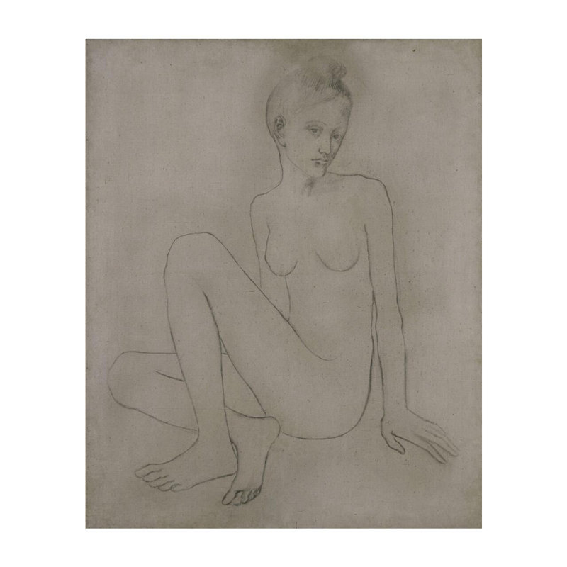 «Madeleine nue» (nu aux pieds croisés) par Pablo Picasso - Estampe numérique, H 20 po x l 16 po