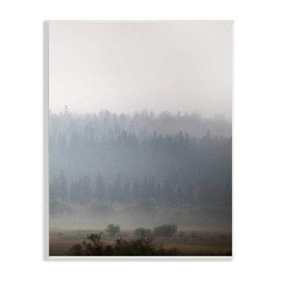 "Peaceful Fog", paysage champêtre boisé, arbres, nuages surdimensionnés par Carol Robinson