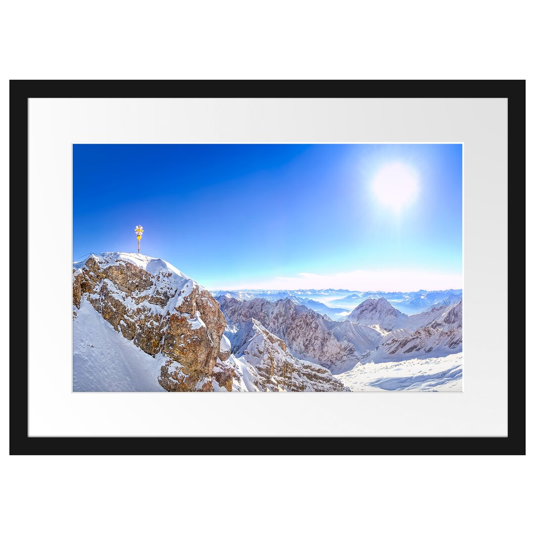 Gerahmtes Poster Zugspitze im Sonnenlicht