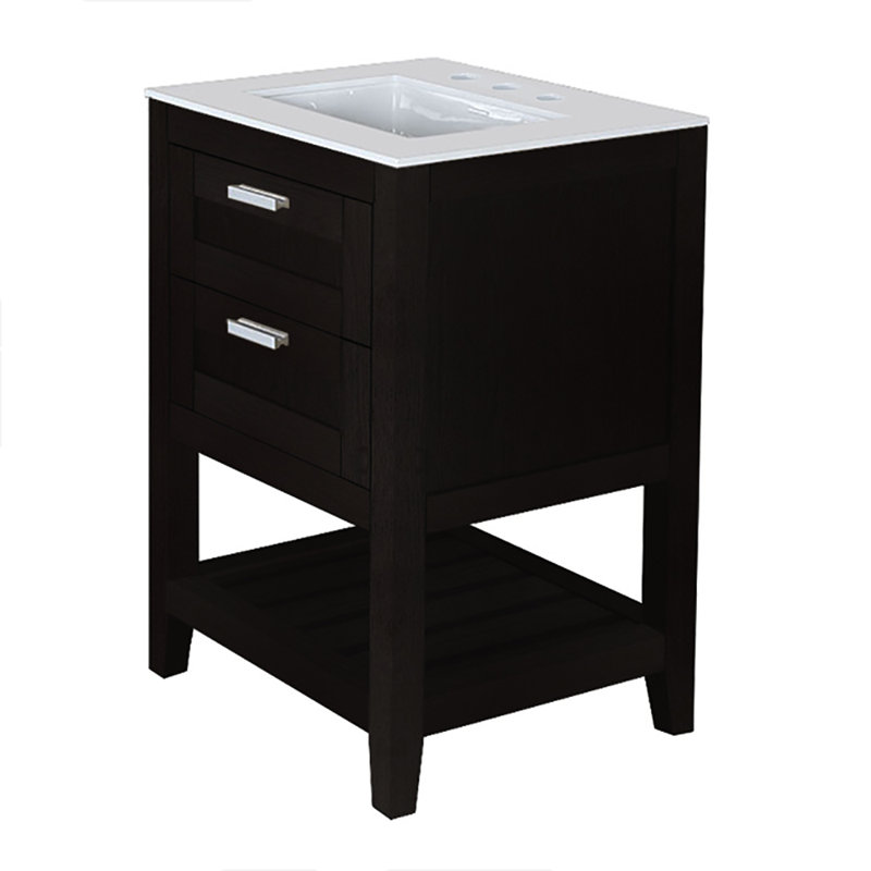 Stile 24'' W Single Vanity, Wenge, White, Single-Hole