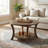 31.5” Round Solid Wood Coffee Table with Lower Storage Shelf, Rustic Natural Finish Living Room Center Table-454628820