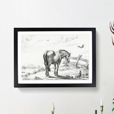 Horse in a Meadow by Jean Bernard - Framed Print