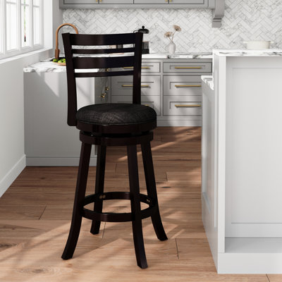 Tabouret de bar 30 po avec siège en tissu gris anthracite, décoration moderne en tissu, fabrication durable