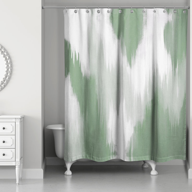  Rideau de douche simple abstrait, Vert