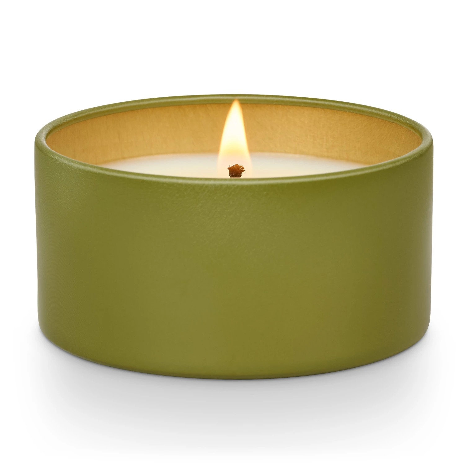 Verde Ceramic Candle, Tin with Cork Lid