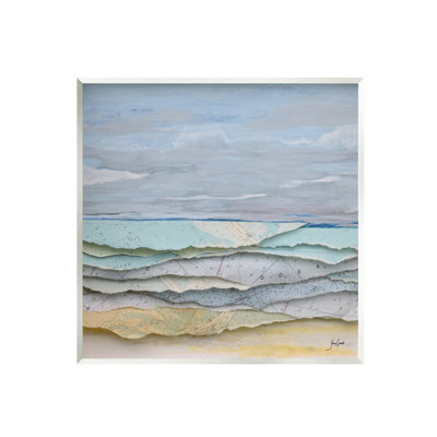 «Layered Map Clippings Beach Shoreline Collage» par Stacy Gresell - peinture sur panneau de fibres à densité moyenne