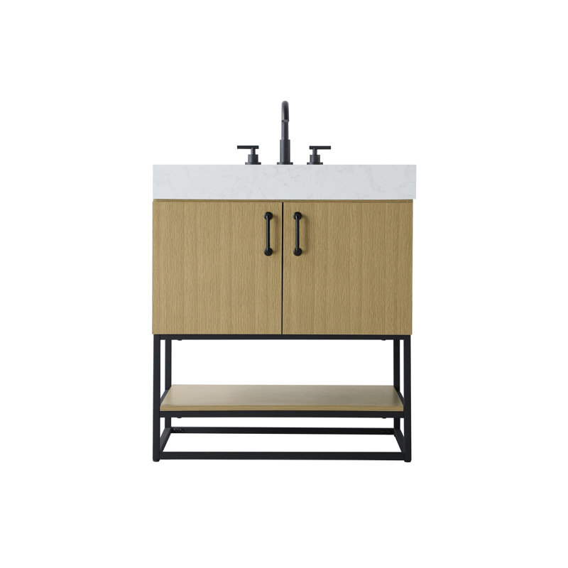 Meuble-lavabo simple 30 po, Brun miel