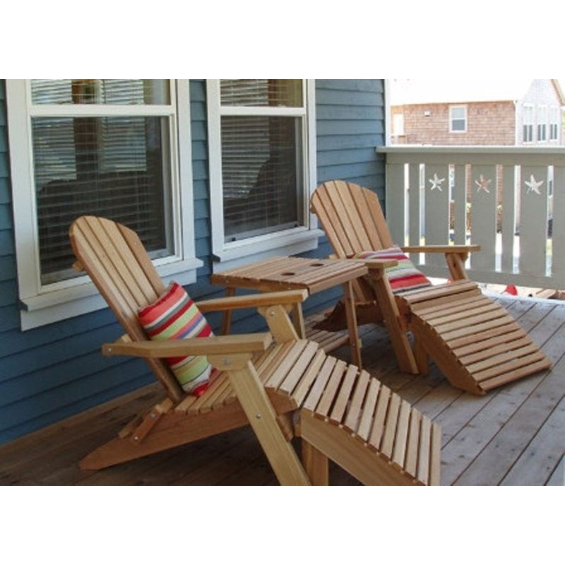 Cedar Folding Adirondack with Ottoman, Amish-made, Brown