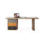 Bureau rectangulaire blanc / gris + bois manufacturé + acier inoxydable avec 3 tiroirs-1542296988