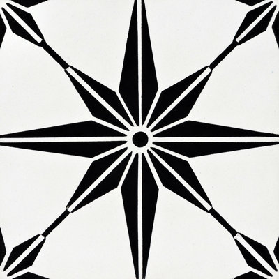 Carreau de mur et de plancher en ciment marocain 8 po x 8 po Jawhara
