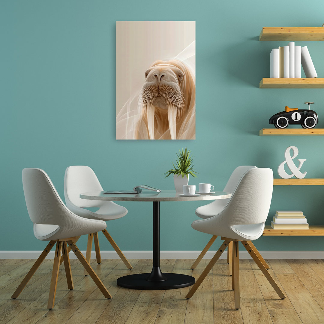 Gentle Arctic Walrus Ethereal Serene Contemporary Animal Nature Wall Art Print