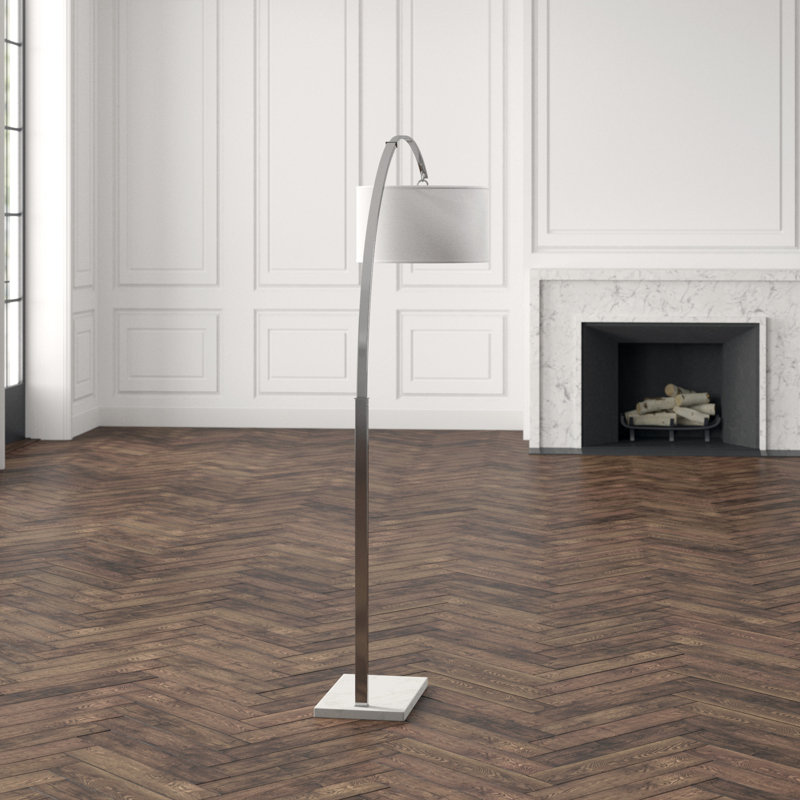 Archer Arched Floor Lamp, Polished Nickel