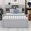 Base de lit plateforme capitaine avec bibliothèques de rangement et tablettes, quatre tiroirs-405834352