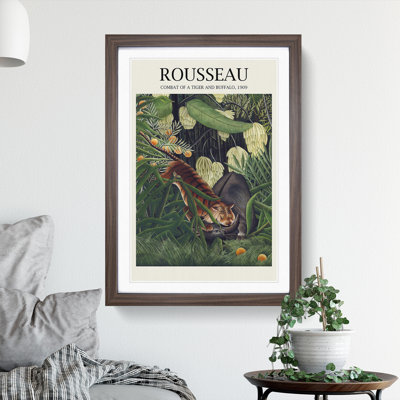 Combat of a Tiger and Buffalo Vol.2 by Henri Rousseau - Picture Frame Art Prints