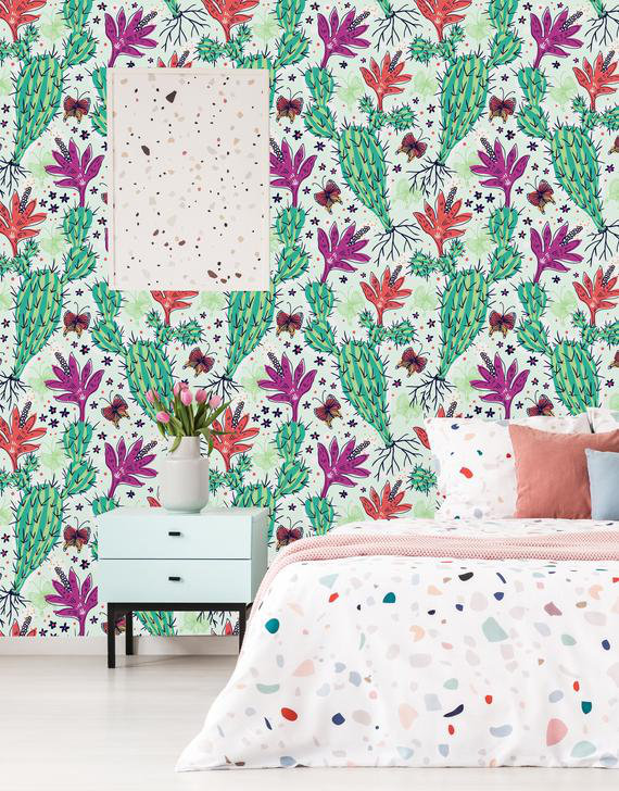 Rouleau de papier peint amovible à cactus de L 4,17 pi x l 25 po Bellamy, L 8,33 pi x l 25 po