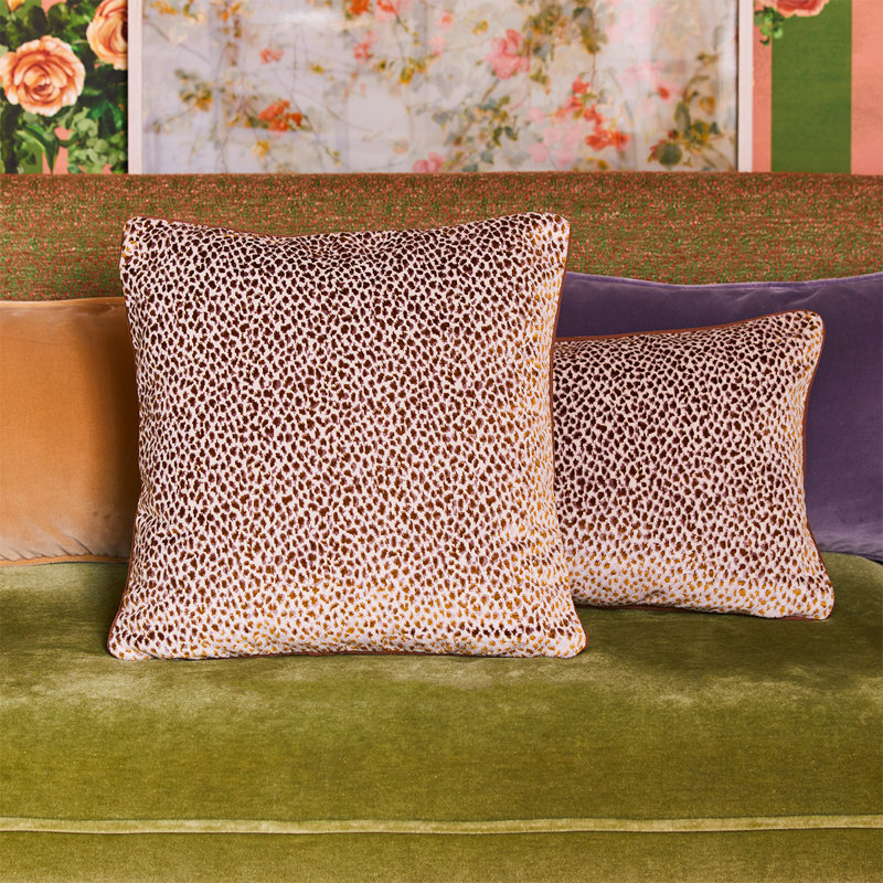 ZENAIDE Velvet Pillow Cover & Insert, Tan, Rectangle 13"H x 22"W