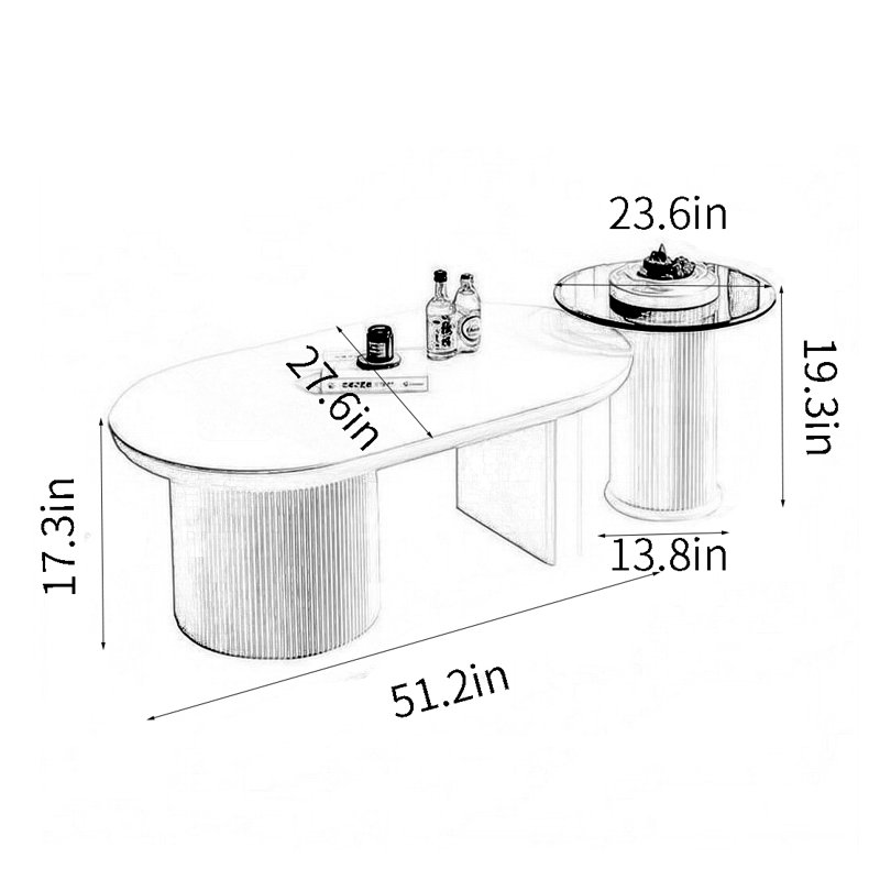 Combinaison de table de bout Rock Rock, Noir, noir, noir, noir