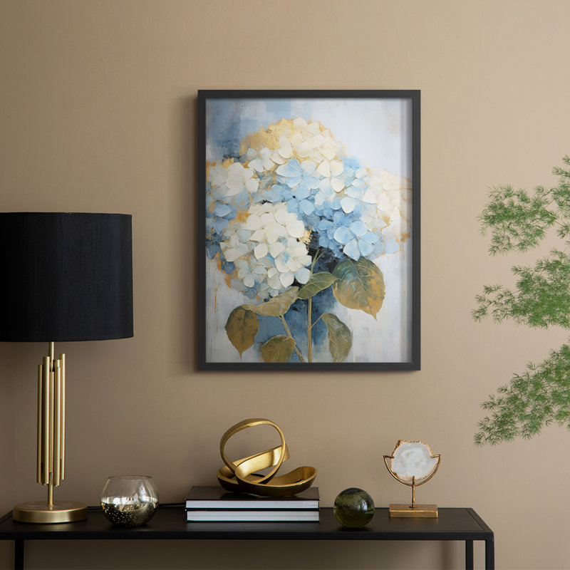 FLORAL Series C - Impression encadrée de qualité supérieure - Prêt à accrocher - Aucun clou requis, Noir, H 11 po x l 9 po