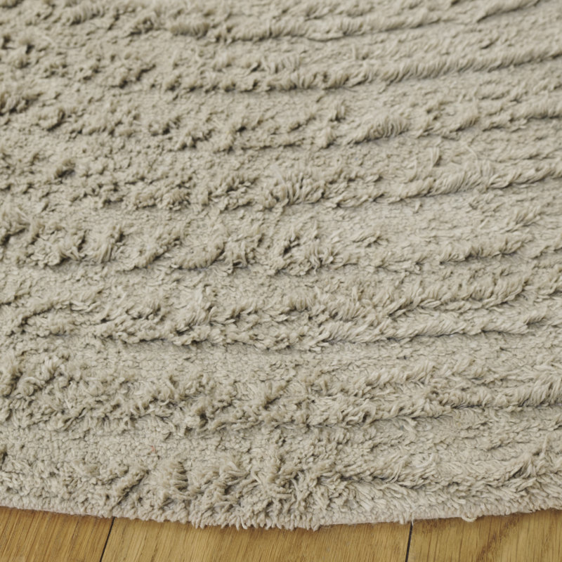 Tapis d'intérieur en coton recyclé touffeté à la main lavable à la machine Easy Care 228, Rond 5 pi