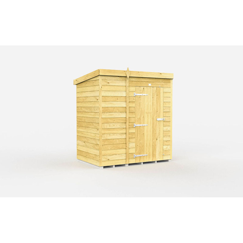 5ft x 4ft Pent Shed - Single Door without Windows